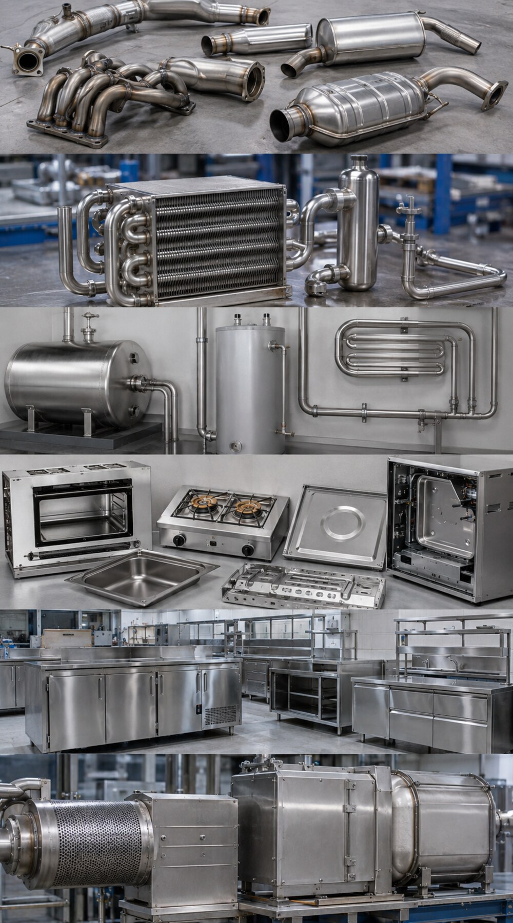 sus 439 stainless steel applications collage 1000x1800